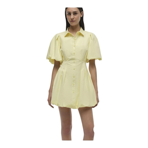 Simkhai Cleo Yellow Balloon Sleeve Mini Dress Size 8 - Picture 1 of 12